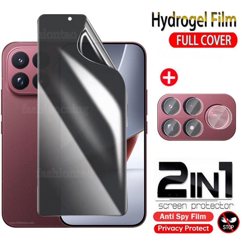 2 in 1 ความเป็นส่วนตัว Soft Hydrogel หน้าจอด้านหน้าฟิล์มสําหรับ Poco F9 F 9 Ultra Pro F9Ultra F9Pro 