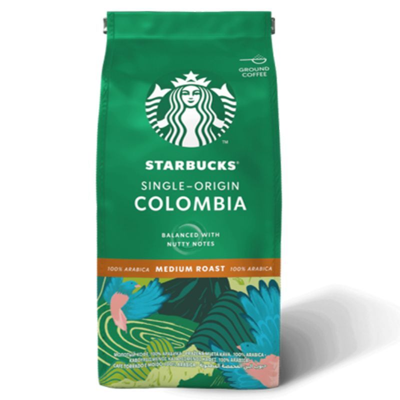 สตาร์บัคกาแฟคั่วบดซิงเกิลออริจินโคลัมเบียมีเดียมโรสต์ 200ก Starbucks Colombia Medium 200g [บาร์โค้ด 8934804045467]