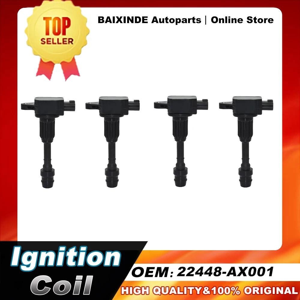 1/4 PCS OEM 22448-AX001 22448AX001 22448-AX000 คอยล์จุดระเบิดสําหรับ Nissan March Micra K12 หมายเหตุ