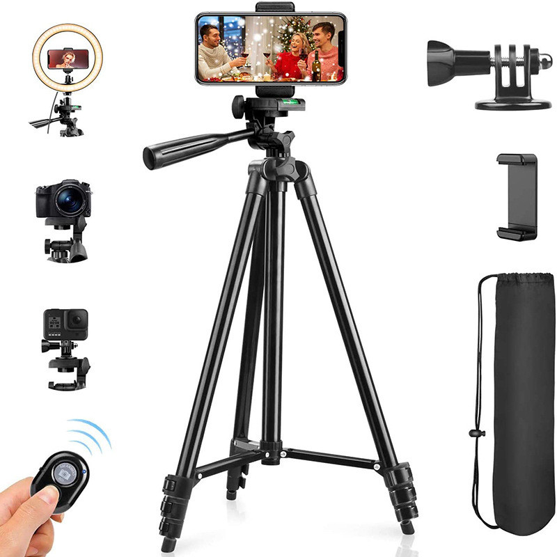3130 สีดํากล้องที่วางโทรศัพท์เติมแสงขาตั้งกล้องอุปกรณ์เสริมชุดภาพบลูทูธพร้อมกระเป๋าเก็บ