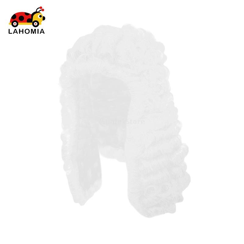 [Lahomia] Long Barrister Hairpiece Curly Judge Hairpiece ปรับได้ Easy Styled สําหรับ