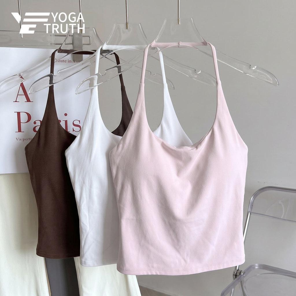 YOGATRUTHSports Bra เซ็กซี่ Halter U-คอกันกระแทกแห้งเร็ว Slim Vest โยคะพิลาทิส