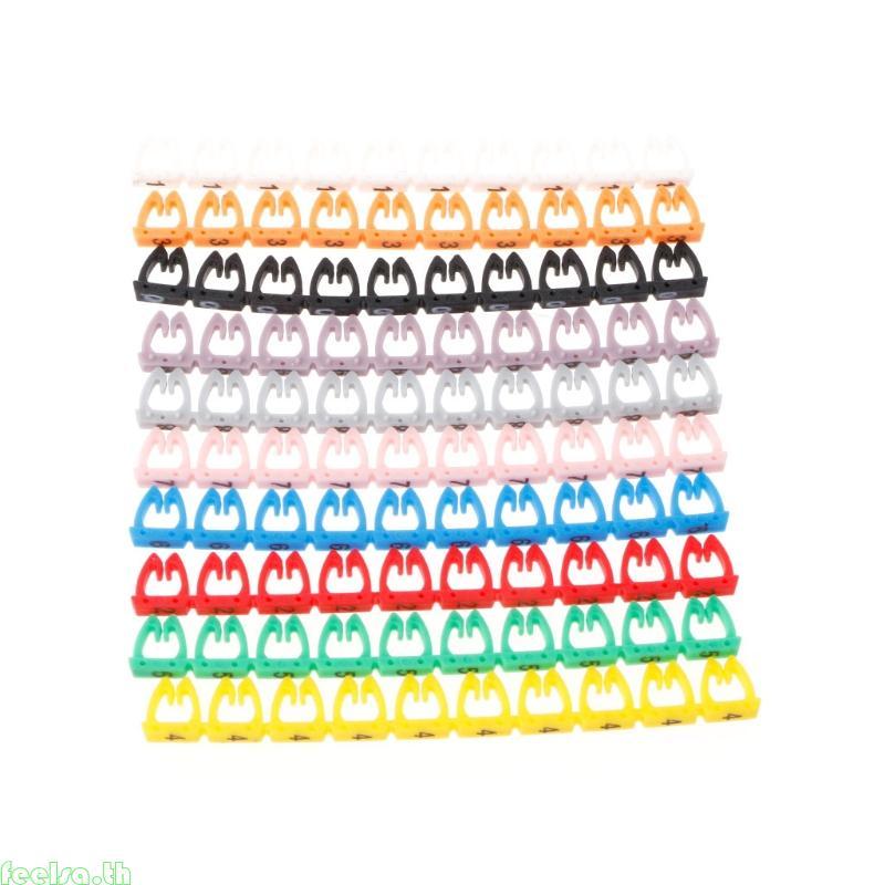 Feela Cable Label Mark สีสันสายตัวเลข Label Mark สําหรับ RJ45 RJ11 RJ12