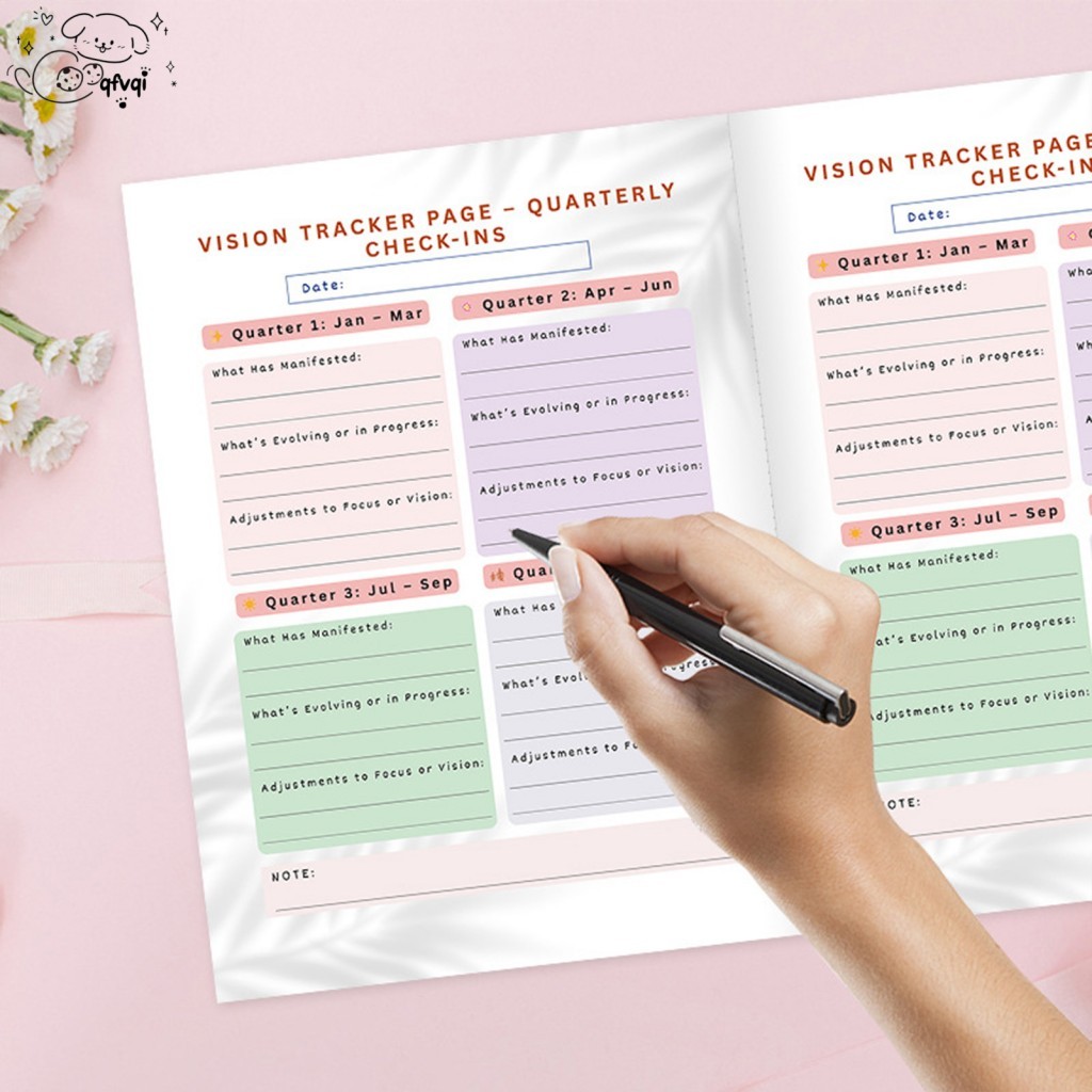 Vision Board Planner 2026 การตั้งค่าเป้าหมาย Journal พร้อมเค้าโครงโครงสร้างสําหรับการวางแผนอาชีพการเ