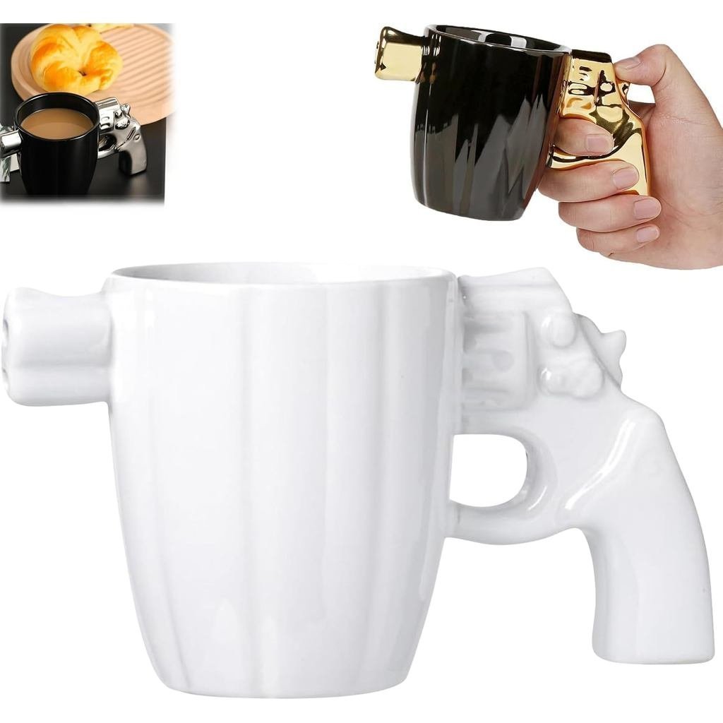 JOYORevolverCoffeeMug, 2025NoveltyCeramicRevolverCoffeeMugwithHandleFashionFakeMugsChristmasDecompre