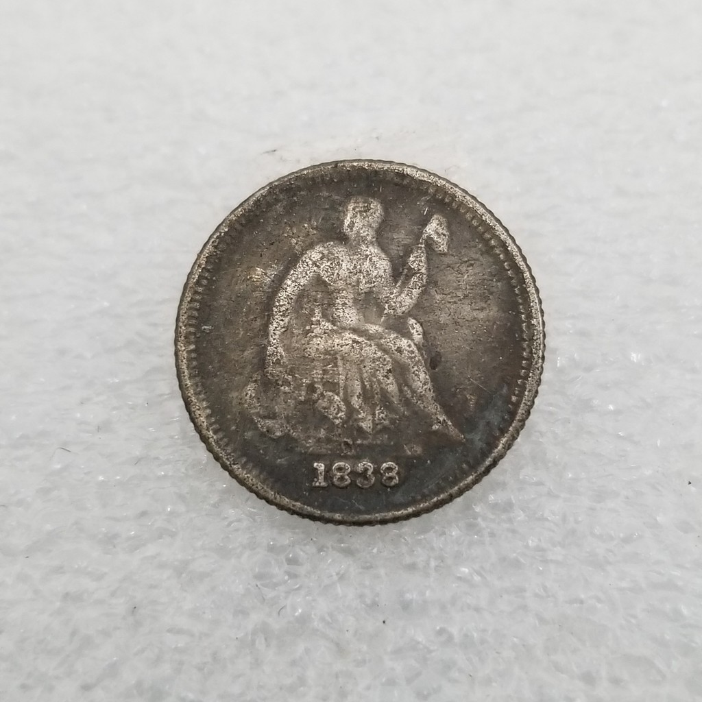 งานฝีมือโบราณอเมริกัน 1838-O รุ่น Half-Horn ทองเหลืองเงิน Distressed Silver Dollar เงินรอบต่างประเทศ