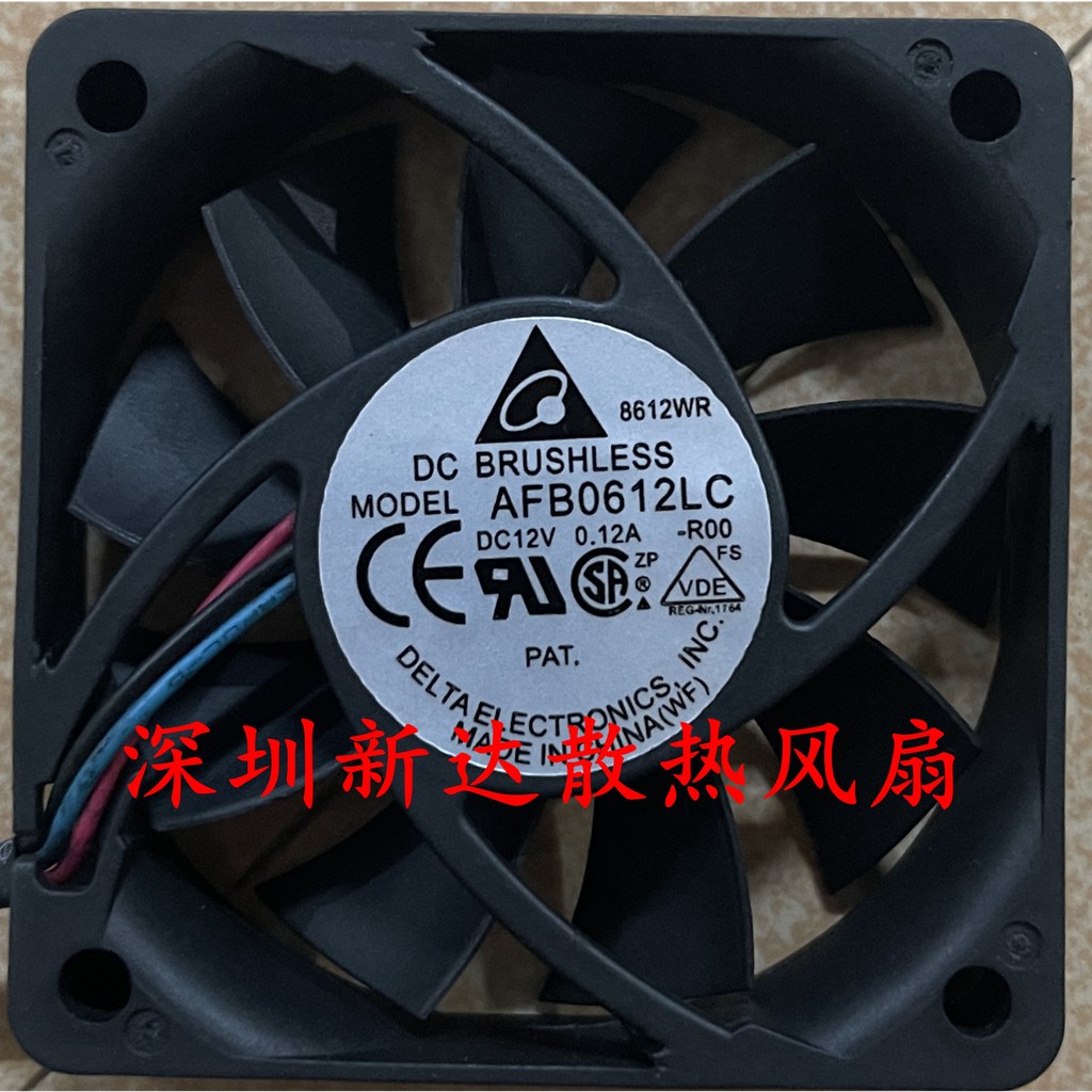 ของแท้ Original Delta 6 ซม.6013 12V 0.12A พัดลมระบายความร้อนสามสาย AFB0612LC-8