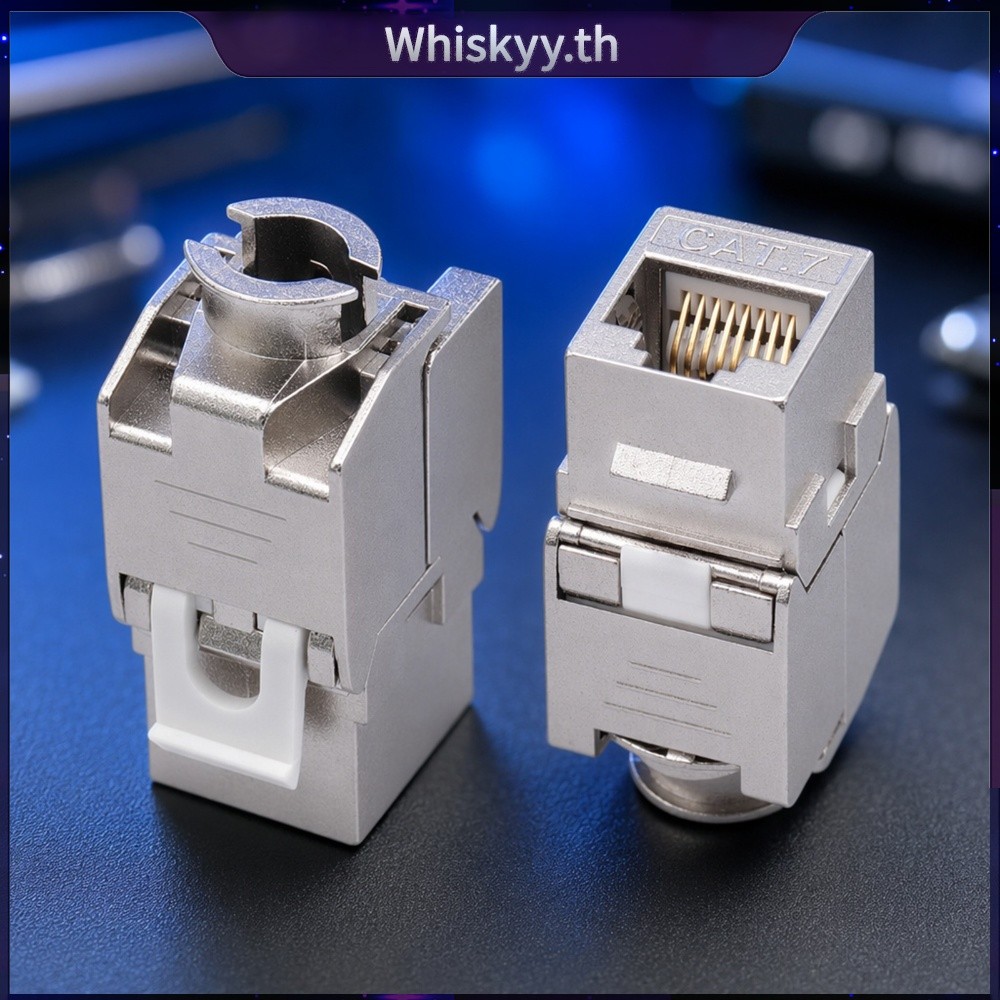 [whiskyy.th] RJ45 แจ็คหญิงฝังตัวตัวเชื่อมต่อโลหะผสมสังกะสี 10Gbps CAT6A IDC โมดูล 568A/568B