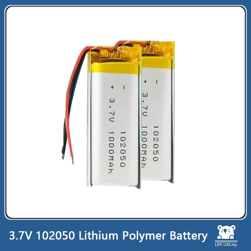 3.7V 1000mAh 102050 แบตเตอรี่แบบชาร์จไฟได้สําหรับปากกาบันทึกไฟ นํา เครื่องมือความงาม