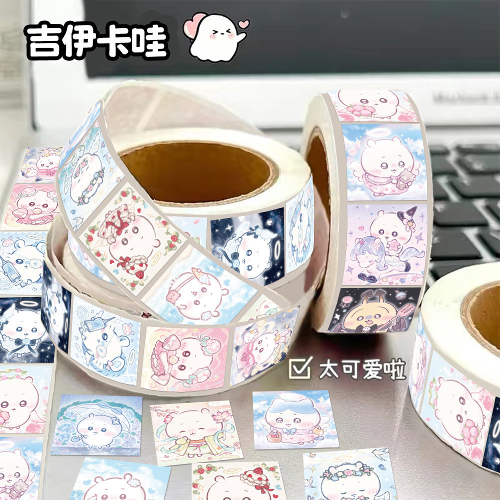 Chiikawa Roll Sticker Chikawa Cute Hachiwali Sealing Sticker Japanese Style Handbook Square Small St