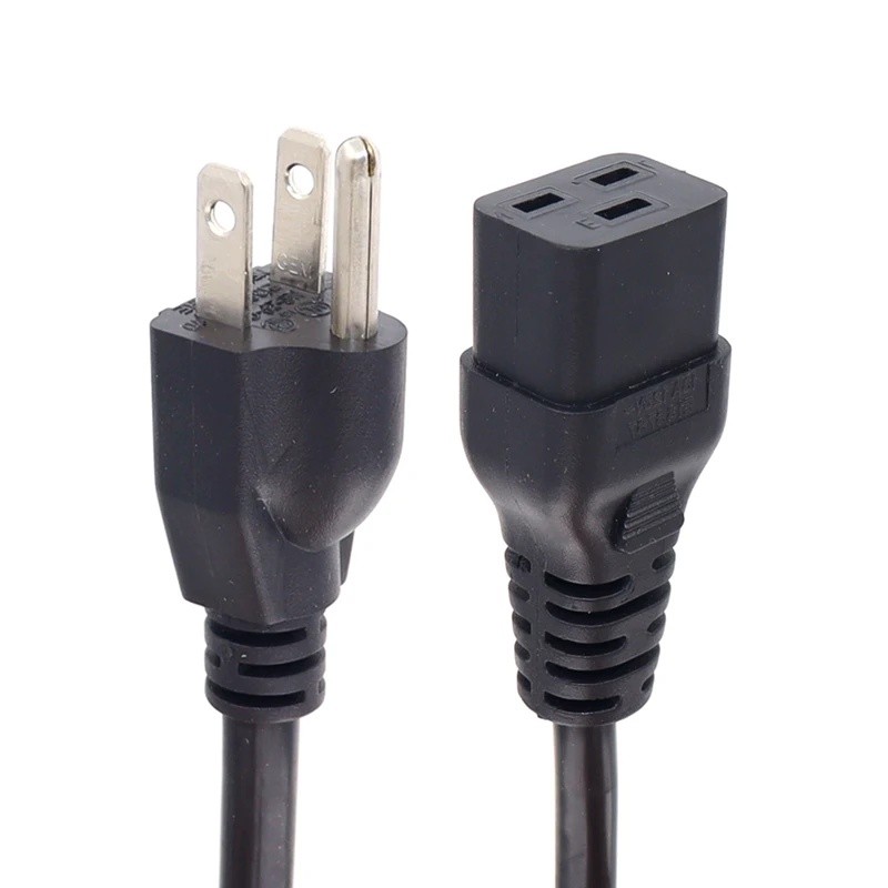 Ly Heavy Duty 14AWG สายไฟคอมพิวเตอร์ - NEMA 5-15P ถึง C19 สายไฟหญิง - NEMA 5-15P ถึง IEC 320 C19 สาย