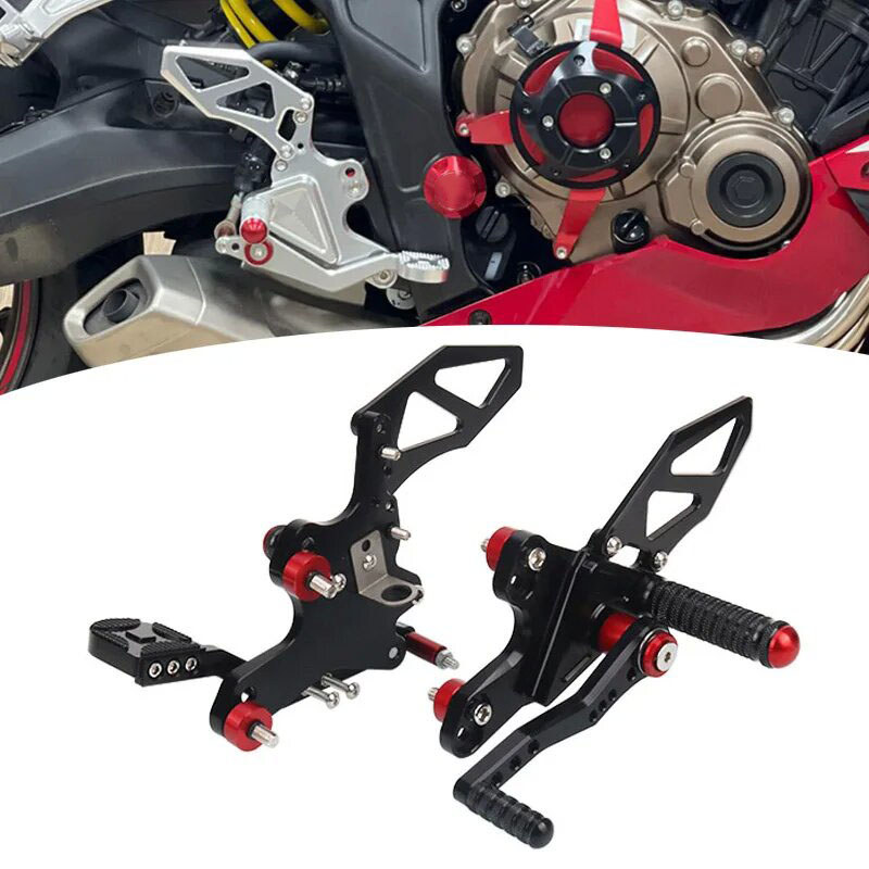 รถจักรยานยนต์ CNC ปรับชุดด้านหลังด้านหลังพักเท้าพักเท้าพักเท้าสําหรับ HONDA CB650F CBR650F CB650R CB
