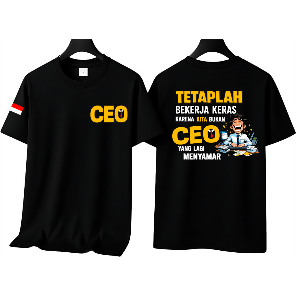เสื้อยืดผู้ชาย เสื้อยืด Ceo Keep Working Hard เย็นและหนา คอลูกเรือ VIiral เสื้อผ้าผู้ชาย