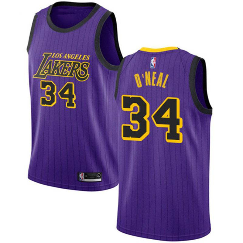 IDAWN7 ใหม่ Lakers NBA Jersey Oneal Rondo Kuzma McGee Hart เสื้อบาสเก็ตบอลกีฬาเสื้อกั๊กลายสีม่วง Cit