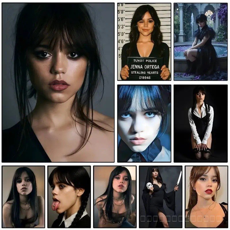 Actor J-Jenna O-Ortega โปสเตอร์ศิลปะพร้อมพิมพ์บ้านห้องนอนห้องนั่งเล่นตกแต่งของขวัญ