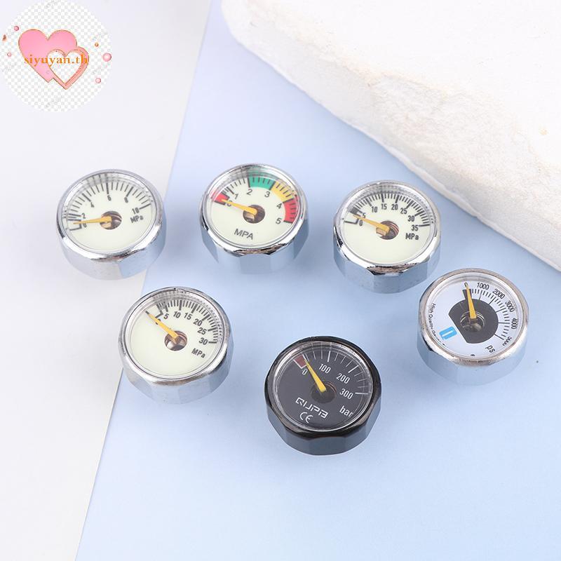 SIYUYAN Air Mini Micro Pressure Gauge มาโนมิเตอร์ | เกลียว M10 M8 | 5MPA 10MPA 20MPA 30MPA 35MPA 40MPA 300BAR 3500PSI 5000PSI 6000PSI TH