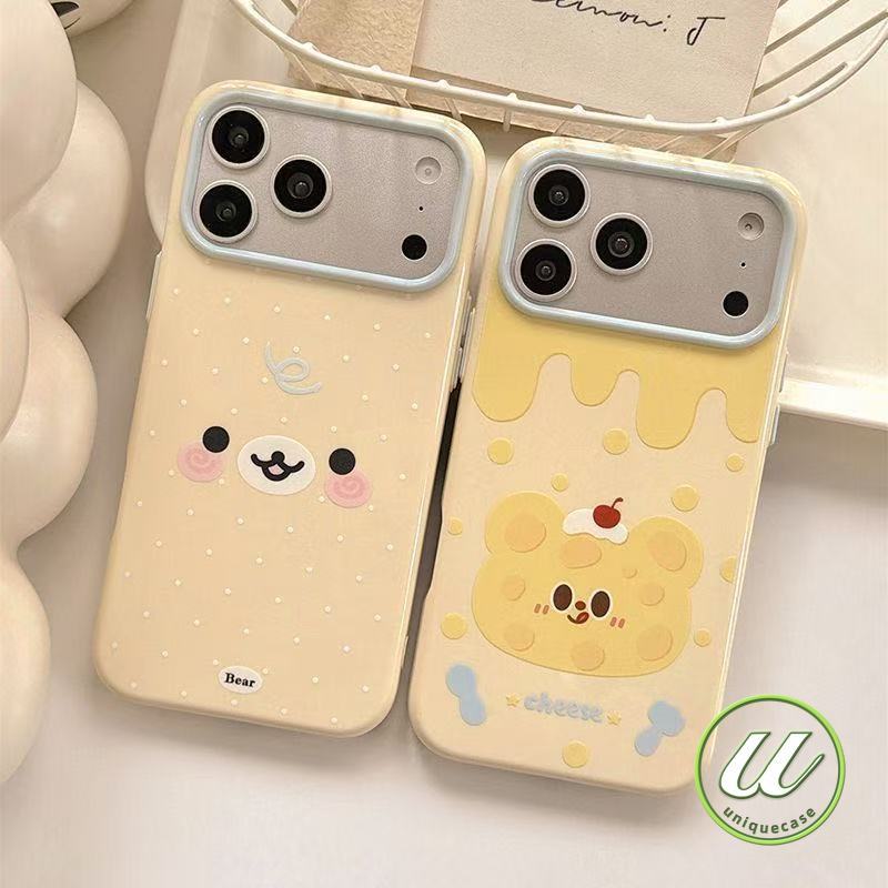 เคสไอโฟน ลายหมีชีส สีครีม น่ารัก เคสไอโฟน18 IPhone 17 18 16 15 13 12 11 14 Pro Max Air 18 17 16 15 14 12 13 Pro