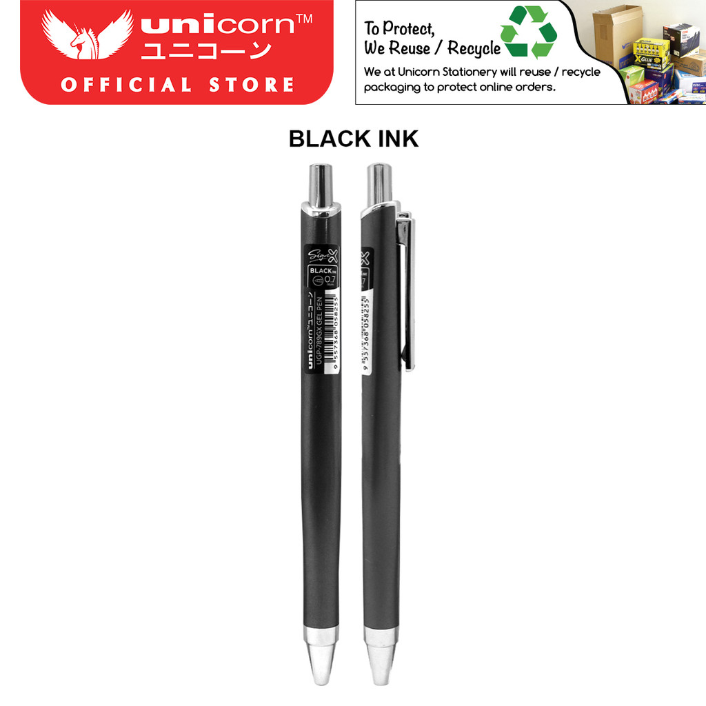 Unicorn Stationery Sign-X 0.7mm ปากกาเจลป้ายสีดํา UGP-789GX