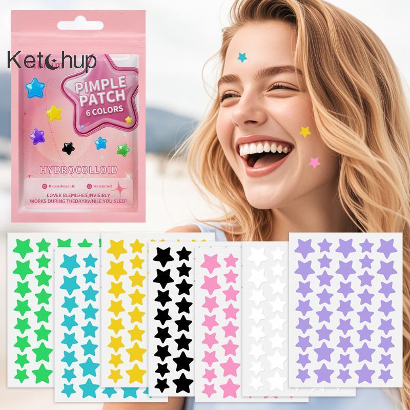 [Ktchup-t] Hydrocolloid Star Pimple Healing Patch กันน้ํา 7 สี 7/14/21/28 แผ่น Spot Treatment สําหรั