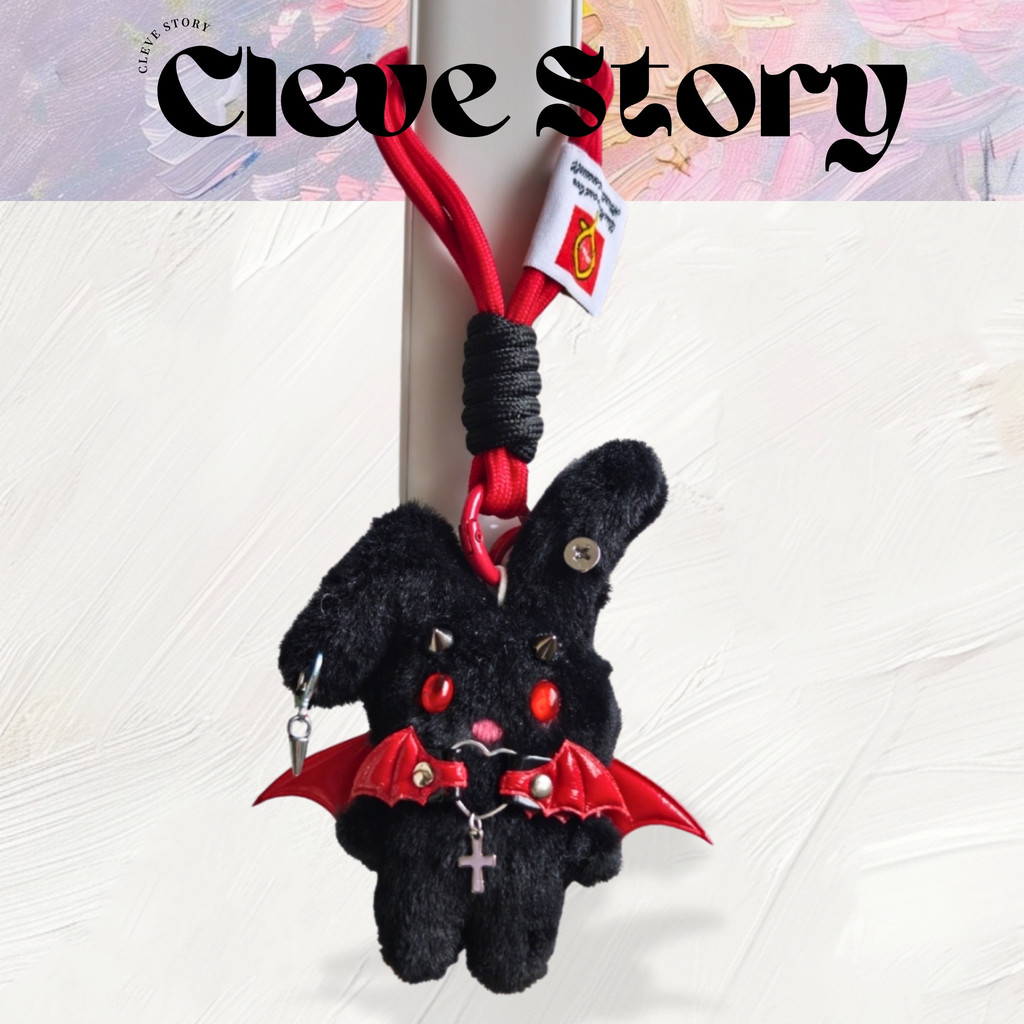 การออกแบบดั้งเดิม Dark ตุ๊กตากระต่ายจี้ Dark Night Devil Wings กระเป๋านักเรียนพวงกุญแจของขวัญ