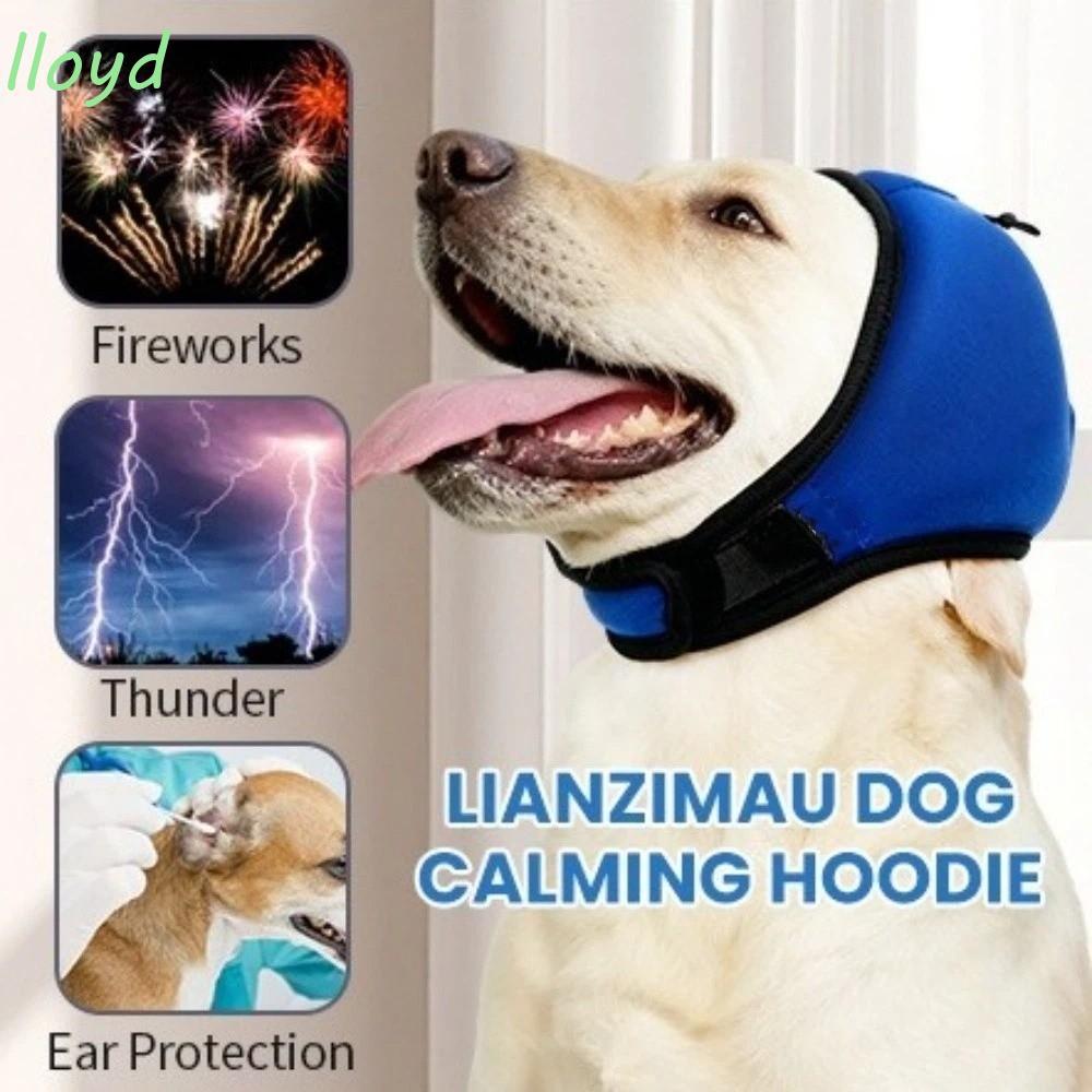 LLOYD ที่ครอบหูสุนัข Calming, Anti-scare ปรับสุนัข Soothing หมวก, สัตว์เลี้ยงคอ Gaiter นุ่มยืดหยุ่น 
