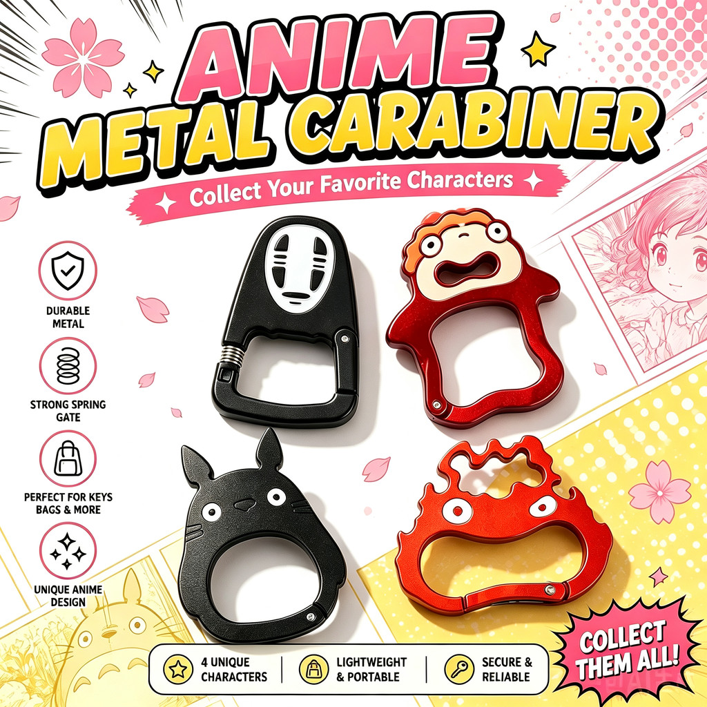 พวงกุญแจจํากัด Hayao Miyazaki Spirited Away Carabiner ญี่ปุ่น Ghibli เพื่อนบ้านของฉัน Totoro แมวดํา Cassign รถบัสแมว สินค้า