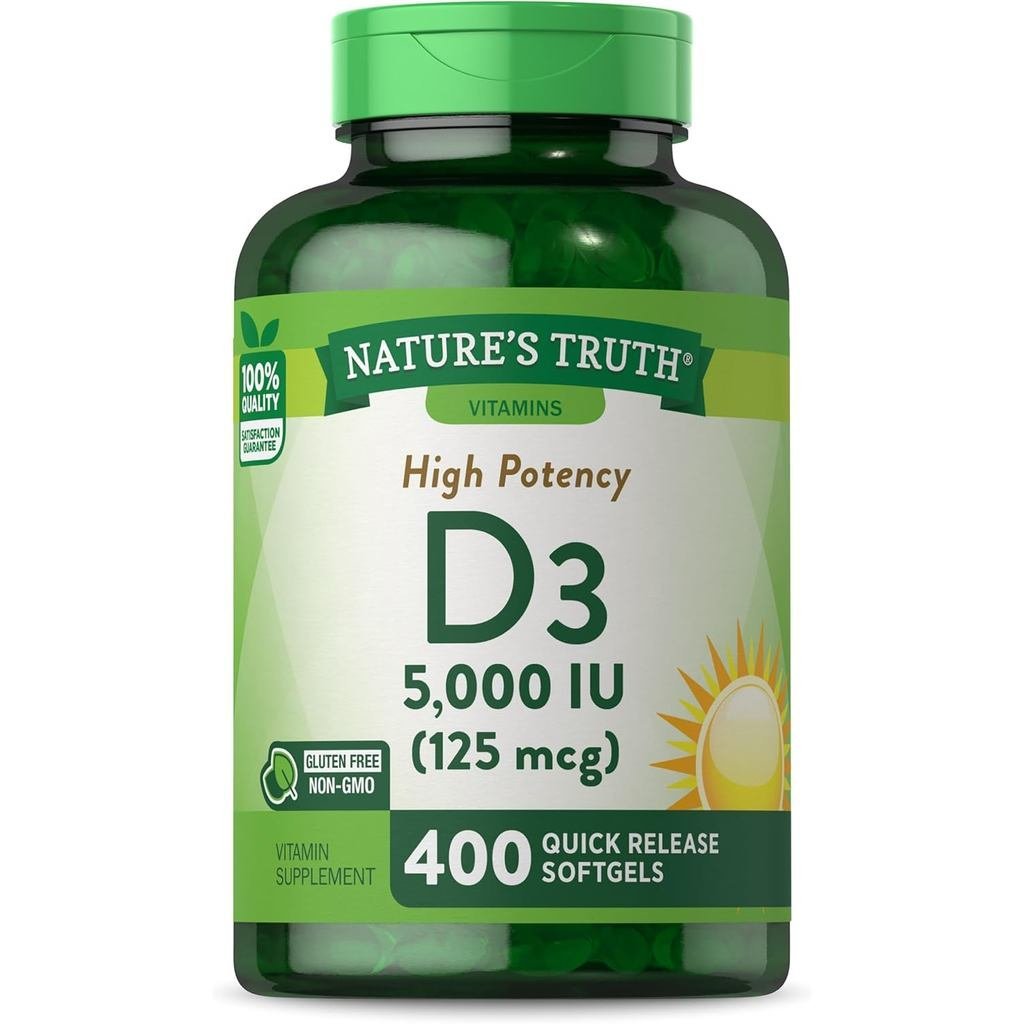 Truth D3 5000 IU ซอฟท์เจล | 400 นับ |