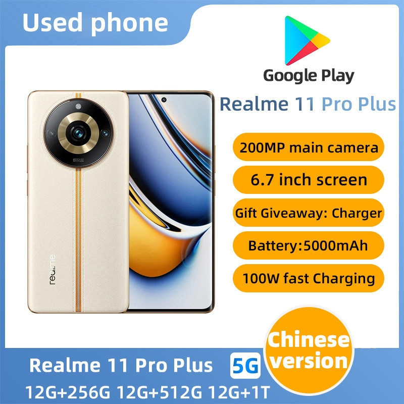 SmartPhone Realme 11 pro plus 5G 6.7 นิ้วประกันโทรศัพท์มือสอง Murah 0KM7