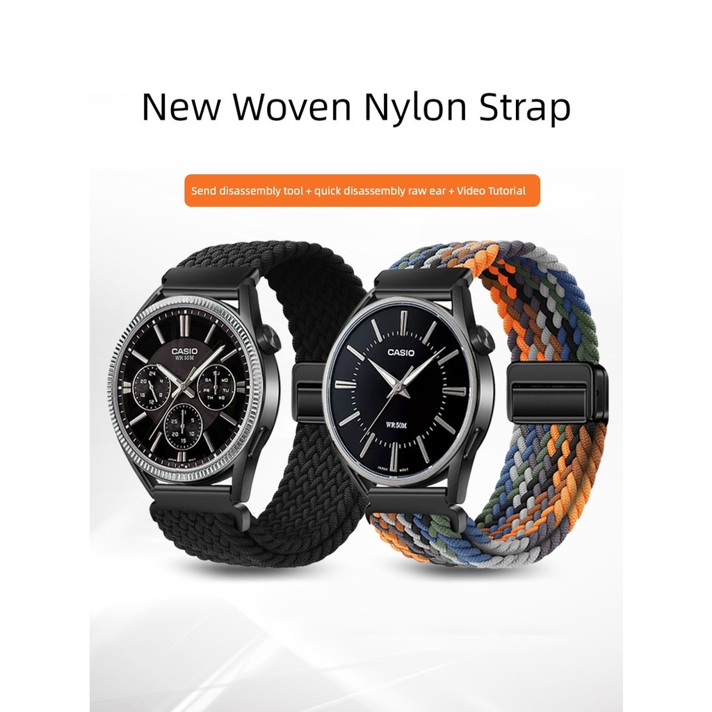 นาฬิกา ผู้ชาย seiko ของแทั นาฬิกาผู้หญิง สายนาฬิกาผู้ชายแม่เหล็กทอไนลอนโซ่นาฬิการุ่นใหม่แทนที่ Casio