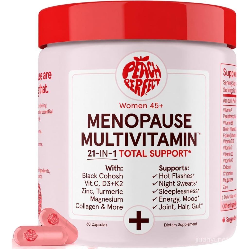 พีช เมนopause มัลติ | 21 s สําหรับผู้หญิง 45+ |  Cohosh Ashwagandha D3+K2 โปรไบโอติกและคอลลาเจน | พอ