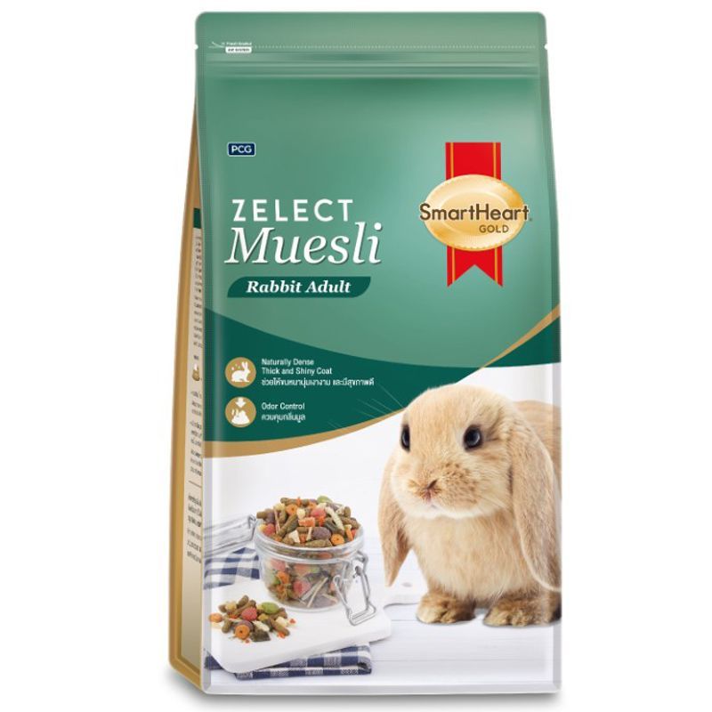 สมาร์ทฮาร์ทโกลด์อาหารกระต่ายซีเล็คมูสลี่ 500กรัม SmartHeart Gold Zelect Muesli 500g.