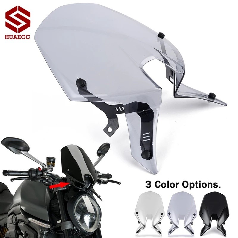 LJJ Windshield Wind Shield Screen Protector สําหรับ Ducati Monster 937 950 Monster937 Monster950 202