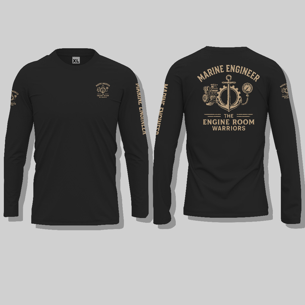 S-3XL🍹 เสื้อยืดแขนยาว Marine Engineer - The Engine Room Warriors | วิศวกรทะเล