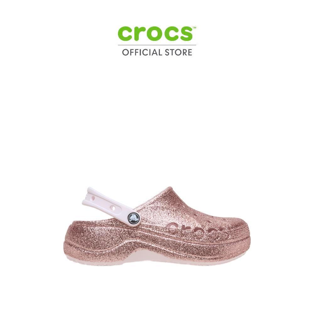CROCS รองเท้าลำลองผู้หญิง BAYA PLATFORM GLITTER CLOG รุ่น 208459-6PI - BARELY PINK