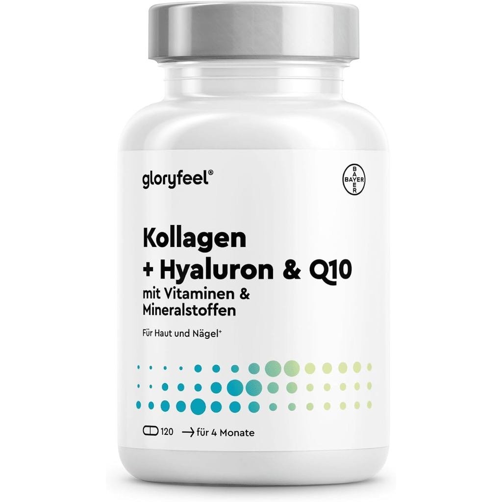 Collagen + Coenzyme Q10 + Hyaluronic Acid - 120 แคปซูล - Premium Marine Collagen Hydrolysate (Type 1