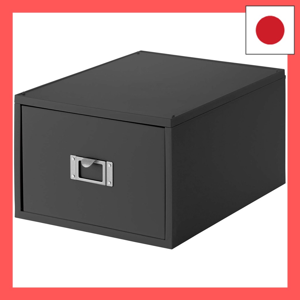 Like-it Storage Case DVD File Unit Deep Type Approx. W26 x D35 x H18.2cm All Gray Made in Japan MX-4