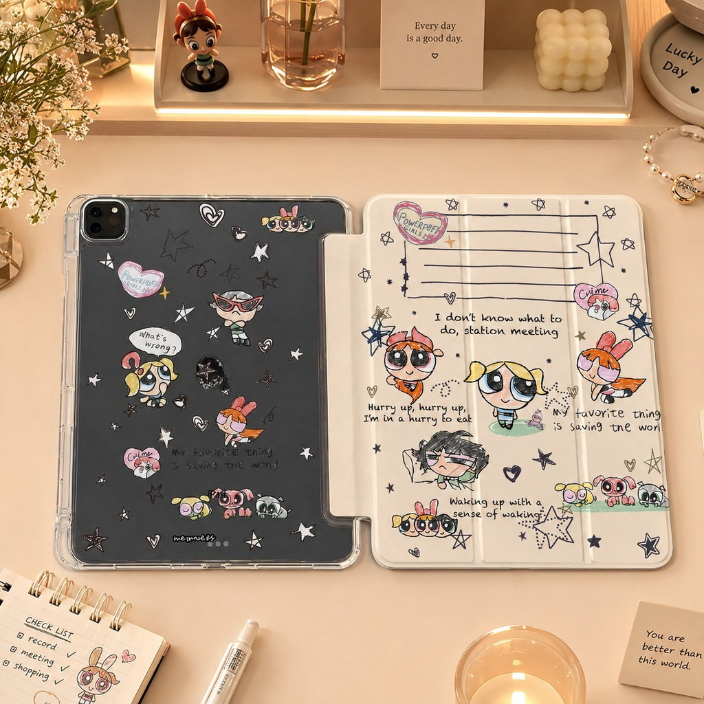 คสพับ Y-Fold ลายการ์ตูนฝรั่งเศสมินิมอล for Redmi Pad 2 Pro/SE 11/Pro12.1 Xiaomi Pad 6/7/8 Pro 📐🎀