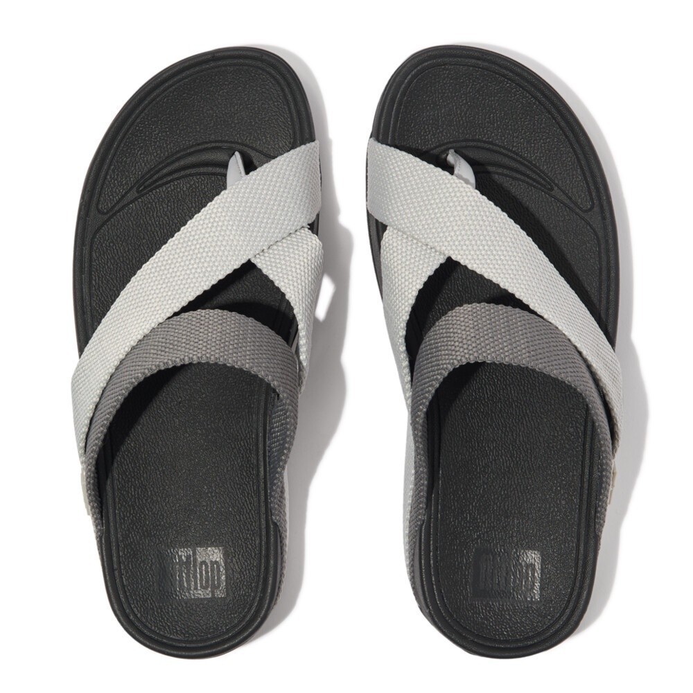 FITFLOP شبشب إصبع رجالي منسوج — رمادي — صورة 3