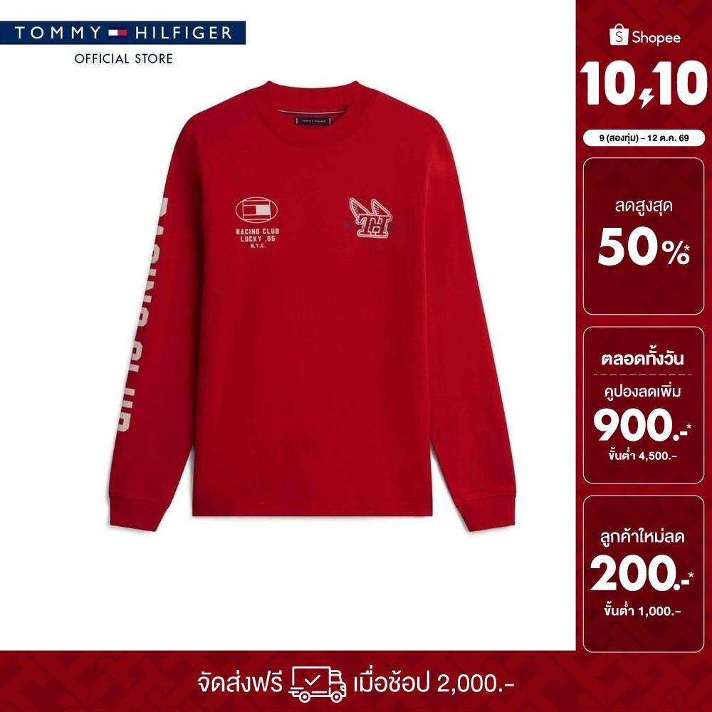 Tommy Hilfiger เสื้อยืด ผู้ชาย รุ่น MW0MW41467 XLD - สีแดง ทรง Regular