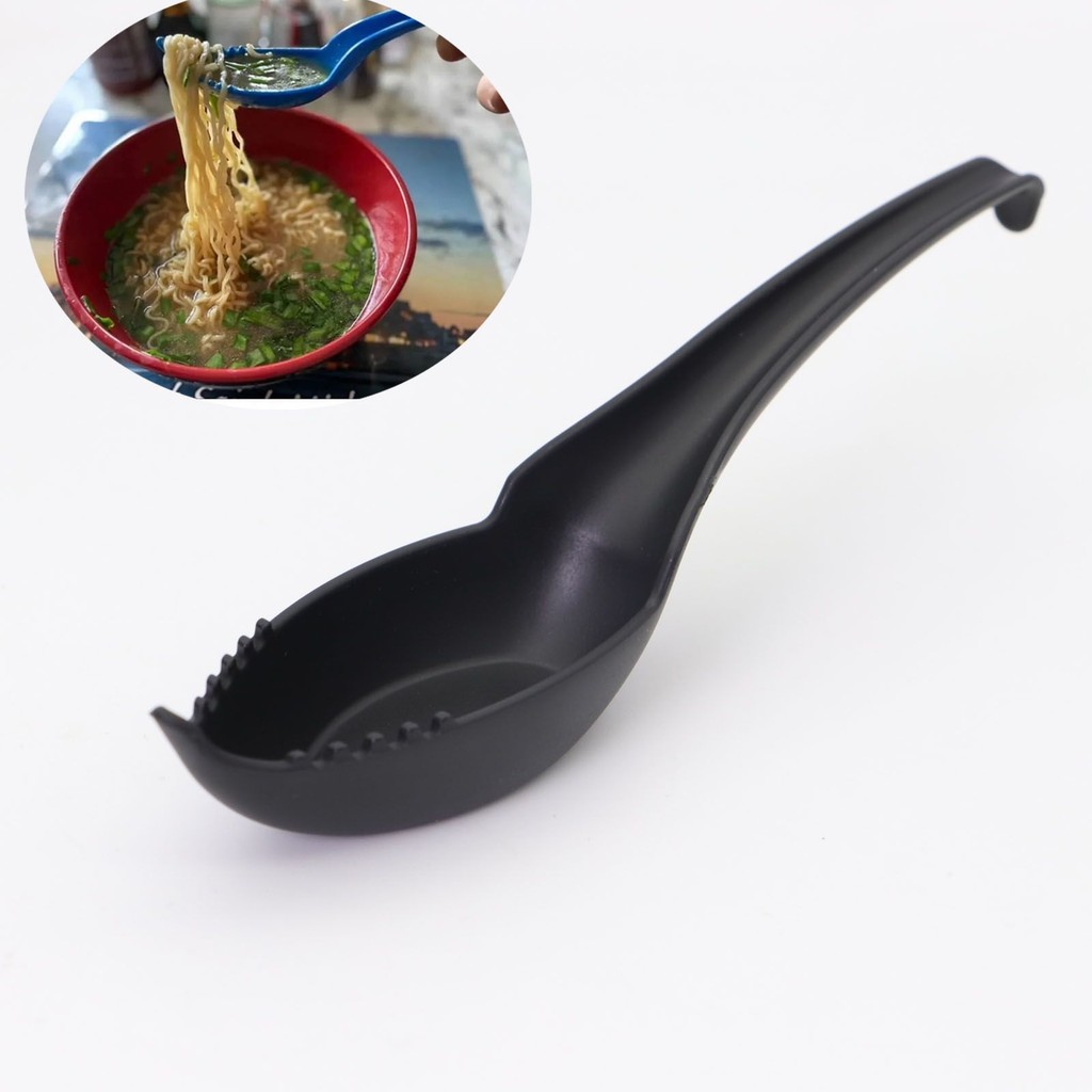 新品2 In1 Ramen Noodle Soup Spoon with Fork 拉面 Soup Dile Thin Spoon
