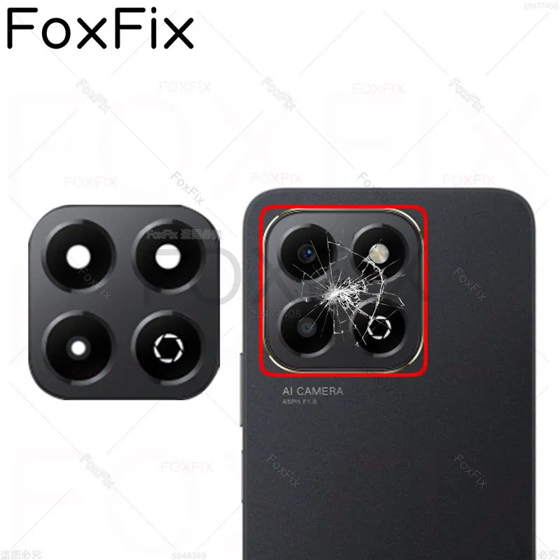 เปลี่ยนเลนส์กล้องด้านหลังสําหรับ HONOR X6b ฝาครอบกระจกกล้องด้านหลัง + สติ๊กเกอร์ JDY-LX1 JDY-LX2 JDY