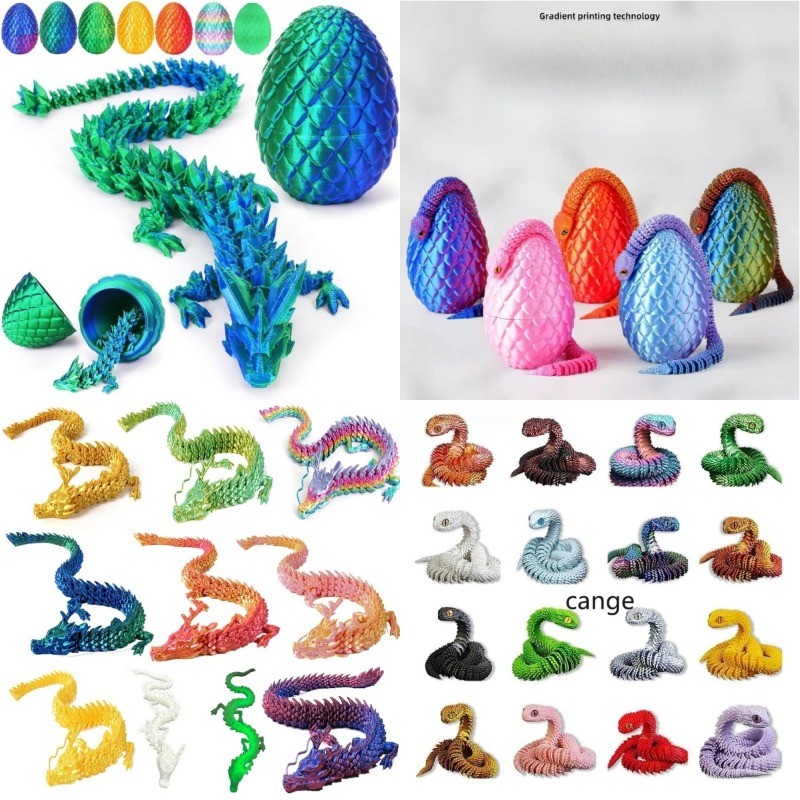 3D พิมพ์ไข่มังกร, 3D เครื่องพิมพ์ Articulated คริสตัลสัตว์ Fidget ของเล่นสําหรับ Teen Boy เด็ก, Easter Mythical ชิ้น Dragon in Egg, ไข่ไดโนเสาร์ของเล่น