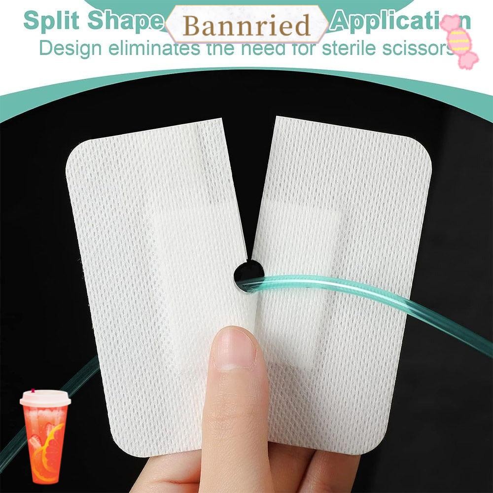 BANNRIEDSG 10 ชิ้น Feeding Tube Pad, ผ้าพันแผลแผล Gtube อุปกรณ์ Chest Catheter Cover, ทนทาน Peritone