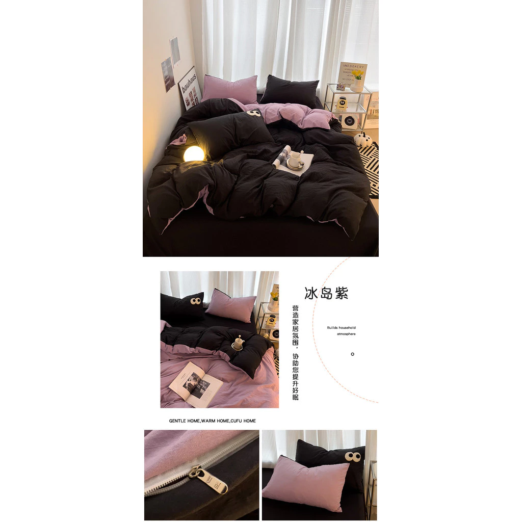 ชุดเครื่องนอนผ้าฝ้ายสีดำ ขนาด 6.5 ฟุต พร้อมปลอกหมอน thumbnail 10