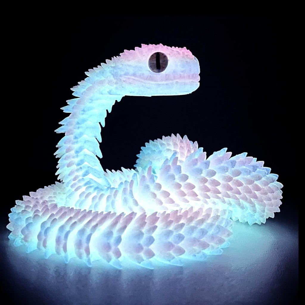 24in 3D Printed Snake Toys, Flexible 3D Printed Animal, Fidget ADHD Snake Toys, Perfect Desk Pet for