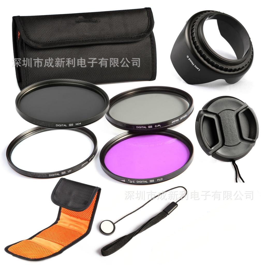 เลนส์ UV+CPL Polarizer+FLD Fluorescent+ND ND Filter Set Ten in One Set