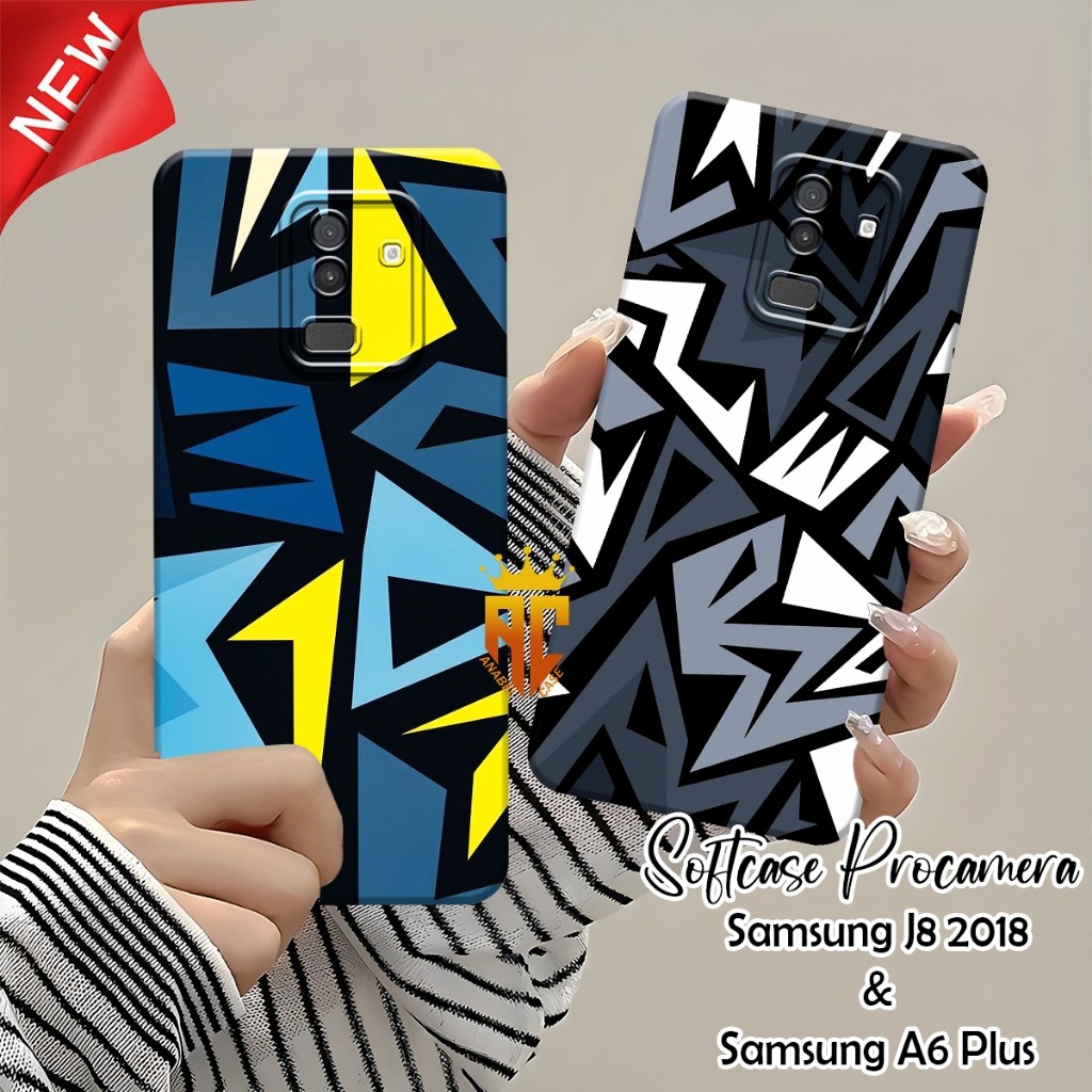 Softcase SAMSUNG J8 2018 / SAMSUNG A6 PLUS - Fashion Case Abstract Motif - Cool Case - Aesthetic Cas