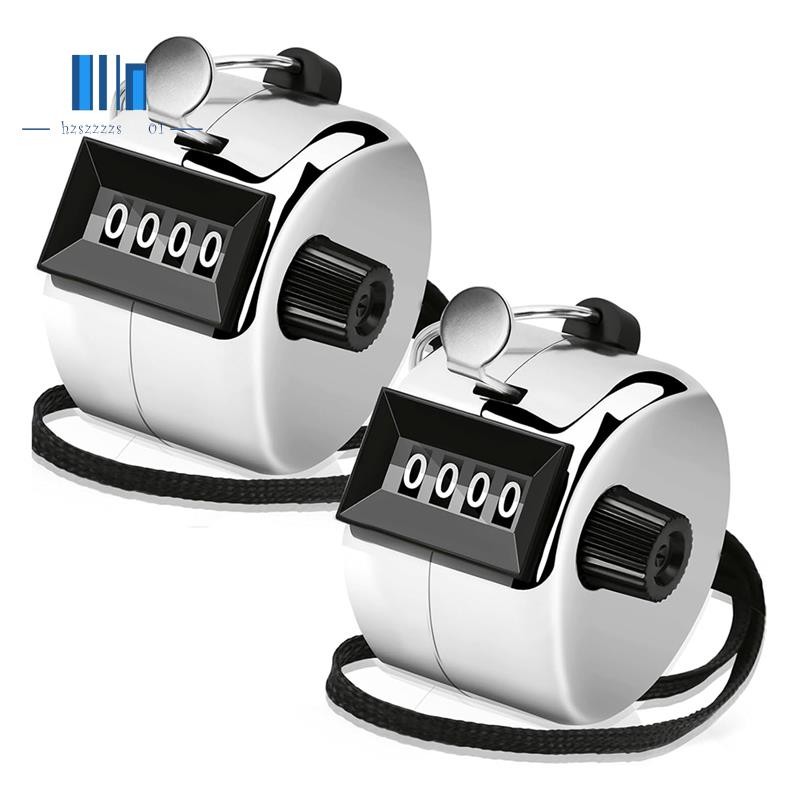 2 แพ็ค Clicker Counter Hand Tally Counter Clicker, 4 หลัก Mechanical Palm Click Counter forCoaching,