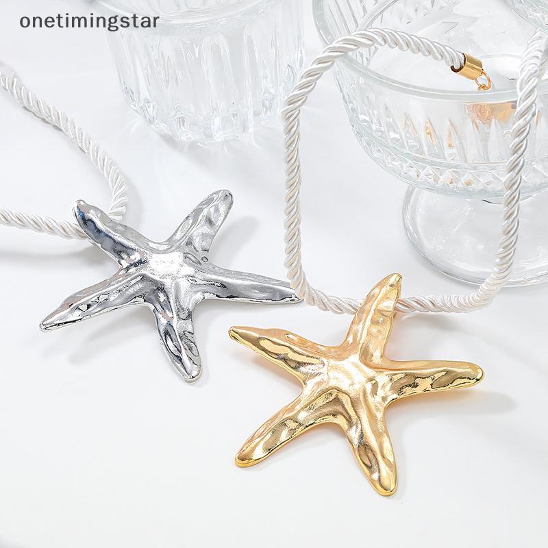 Onetimingstar 2024 แนวโน้มสร้อยคอทองปลาดาวจี้สร้อยคอผู้หญิงฤดูร้อน Holiday Party Boho สไตล์เครื่องปร