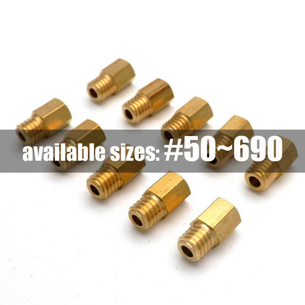 10 ชิ้น/ล็อตรถจักรยานยนต์คาร์บูเรเตอร์ขนาดใหญ่ Hex ประเภทหลัก Jets 5.2 มม.สําหรับ MIKUNI 4/042 VM/TM